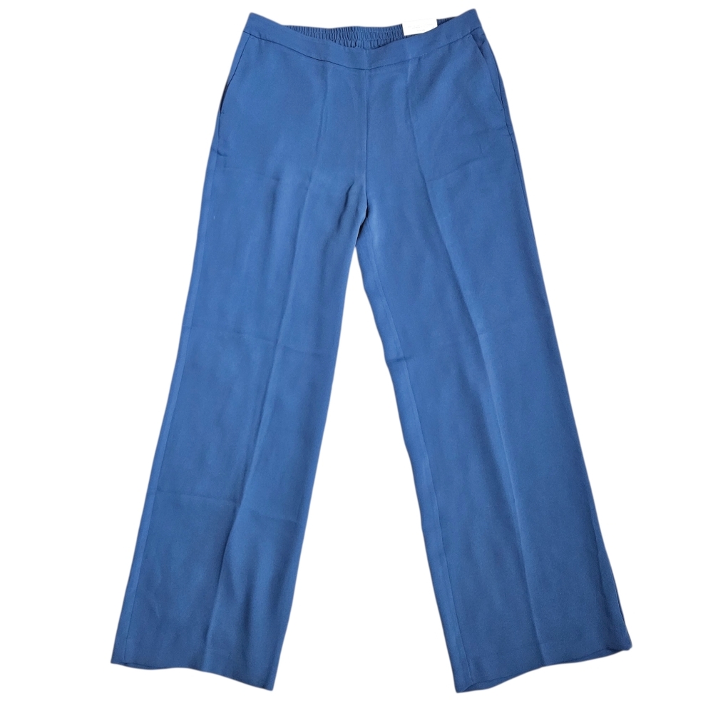 Chico's Wide Leg Pull On Soft Pants‎ Periwinkle Blue Sz 12T Career Flowy NWT
